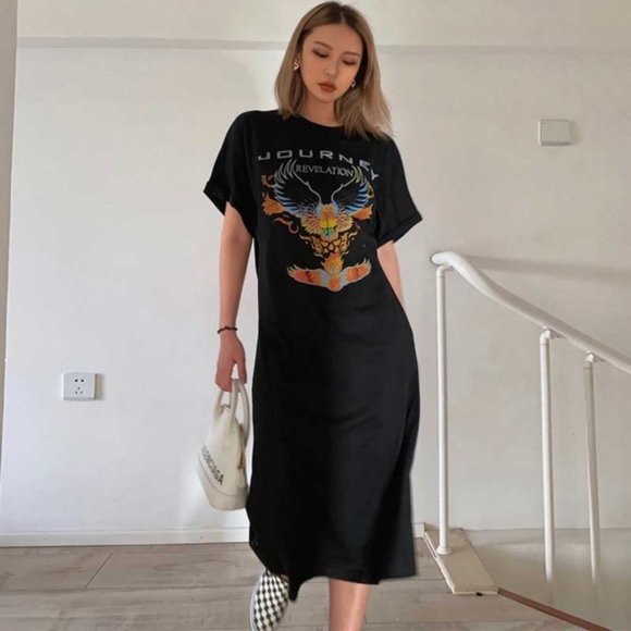 Journey Revelation band graphic black tee dress - Picture 6 of 12